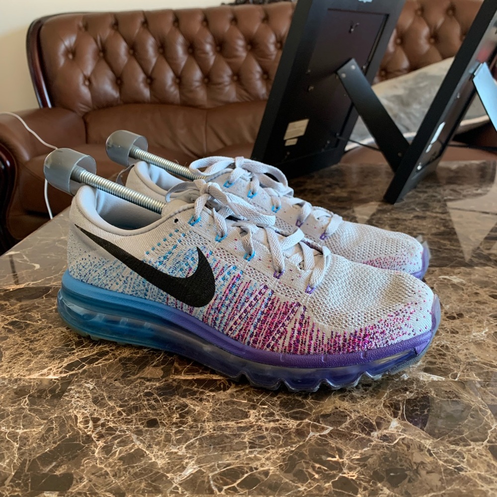 Nike Men's Air Max Flyknit Purple Vivid Blue Size 10.5 620469-005 Woven Rare